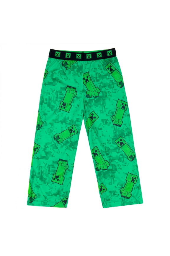 Creeper Pattern Boy's Sleep Pants-Size 10/12