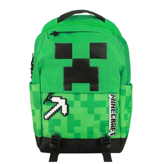 Minecraft Creeper & Pickax Green Adult 17.5" Backpack