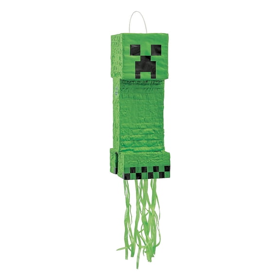 Minecraft Creeper Pull-String Piata, Party Supplies, Birthday, 1 Pieces