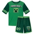thumbnail image 1 of Minecraft Creeper Raglan Rash Guard and Swim Trunks UPF 50+ Outfit Set Little Kid to Big Kid, 1 of 5