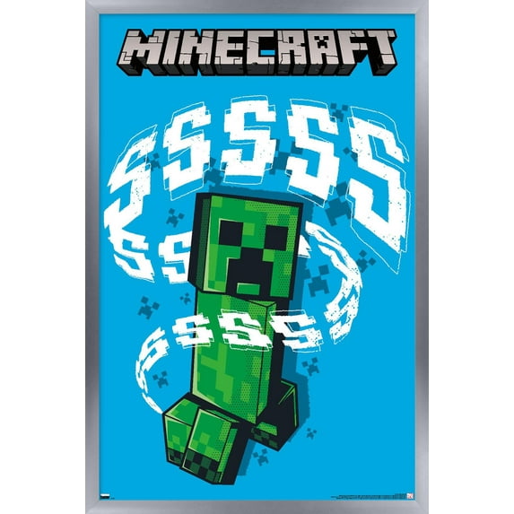 Minecraft - Creeper SSS Wall Poster, 14.725" x 22.375", Framed