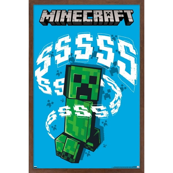 Minecraft - Creeper SSS Wall Poster, 22.375" x 34", Framed