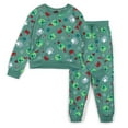 thumbnail image 1 of Minecraft Creeper Skeleton Christmas Fleece Pullover Sweatshirt and Jogger Pants Outfit Set Little Kid to Big Kid, 1 of 5