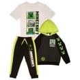 thumbnail image 1 of Minecraft Boys Creeper Skeleton Zombie Zip‑Up Hoodie, Graphic T‑Shirt & Sweatpants Set (Little & Big Boys), 3‑Piece Bundle, Sizes 4–16, 1 of 9