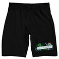 thumbnail image 1 of Minecraft Creeper & Steve Men's Black Sleep Pajama Shorts-Medium, 1 of 5
