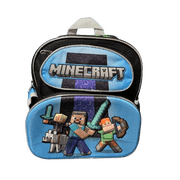 Minecraft Creeper Survival Mode Kids Backpack, Black/Green, 12" Mini Backpack for Boys Girls