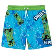 Minecraft Creeper Swim Trunks Bathing Suit UPF 50+ Little Kid to Big Kid