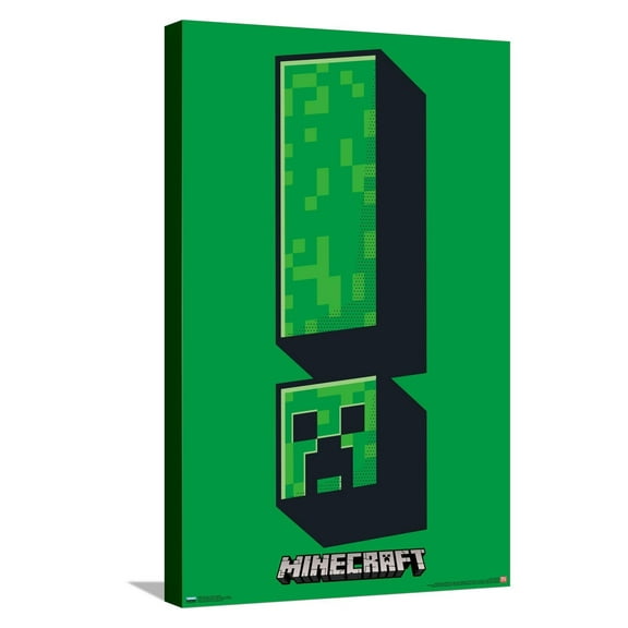 Minecraft - Creeper Symbol Canvas Wall Poster, 14.725" x 22.375"