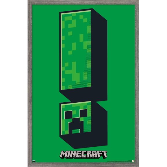 Minecraft - Creeper Symbol Wall Poster, 22.375" x 34", Framed