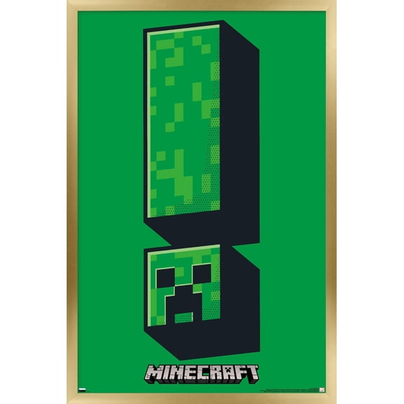 Minecraft - Creeper Symbol Wall Poster, 22.375" x 34", Framed