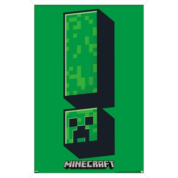 Minecraft - Creeper Symbol Wall Poster, 22.375" x 34", Framed