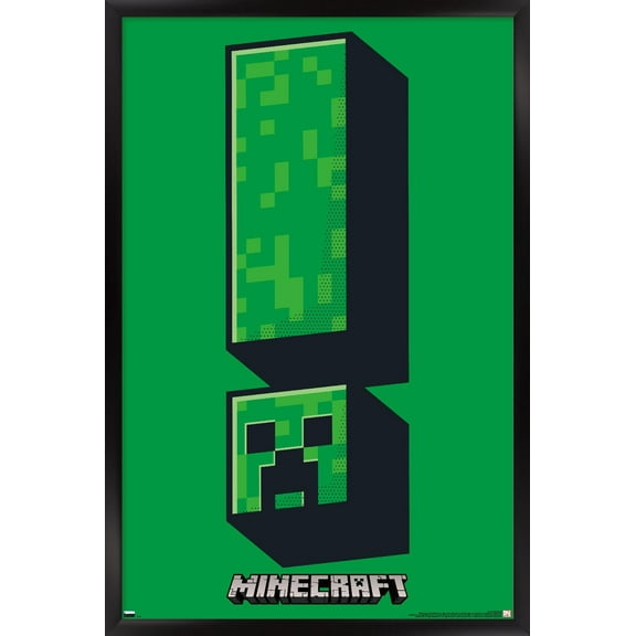 Minecraft - Creeper Symbol Wall Poster, 22.375" x 34", Framed