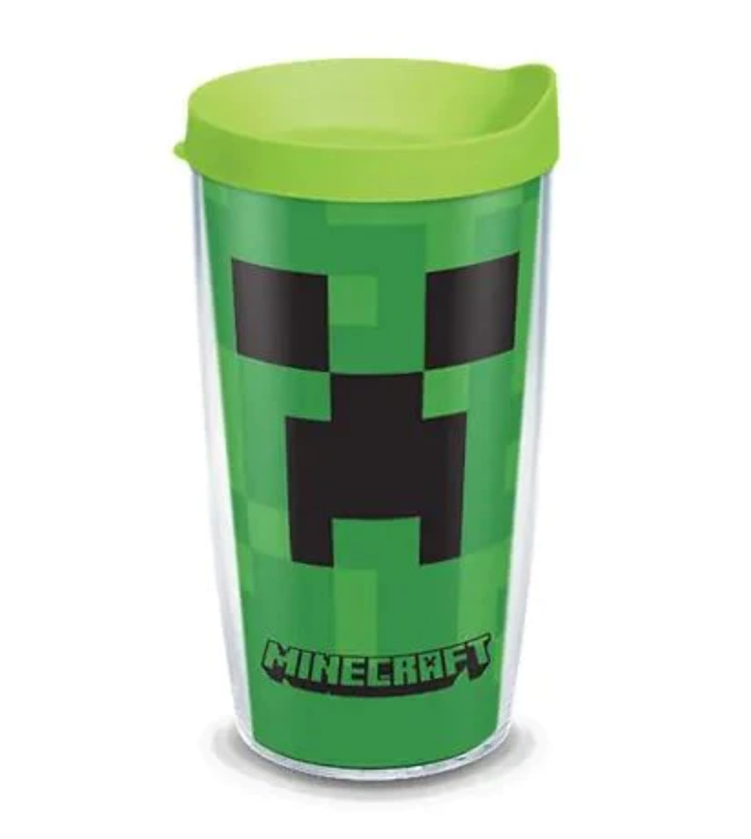 Zak Designs Minecraft 16 ounce Mighty Mug Tumbler with Straw, Creeper 