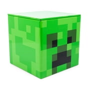 Minecraft Creeper Tin Storage Box Cube Organizer with Lid | 4 Inches