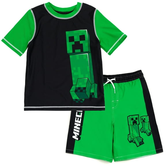 Minecraft by Minecraft Creeper Rash Guard and Swimsuit