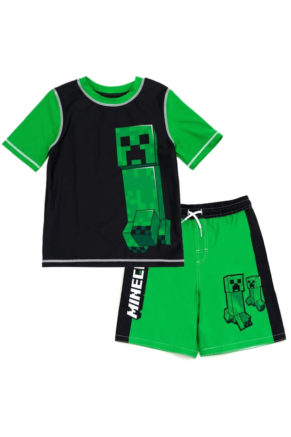 by Minecraft Creeper Rash Guard and Swimsuit