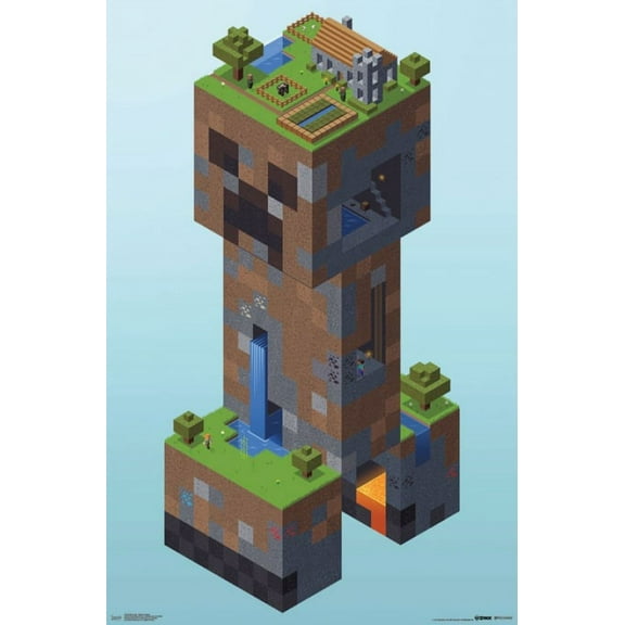 Minecraft - Creeper Village Laminated Poster Print (22 x 34)