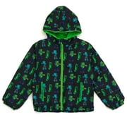 MINECRAFT Creeper Zombie Mobs Zip Up Waterproof Rain Jacket Little Kid to Big Kid