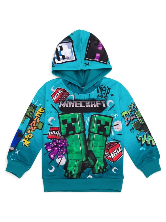 Big Boys' Fleece Hooded Sweatshirt Teal Gradient
