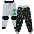 thumbnail image 1 of Minecraft Creeper Zombie Steve Little Boys Fleece 2 Pack Jogger Pants Little Kid to Big Kid, 1 of 5