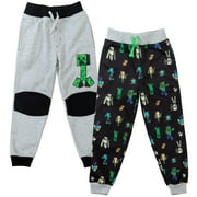 Minecraft Creeper Zombie Steve Little Boys Fleece 2 Pack Jogger Pants Little Kid to Big Kid