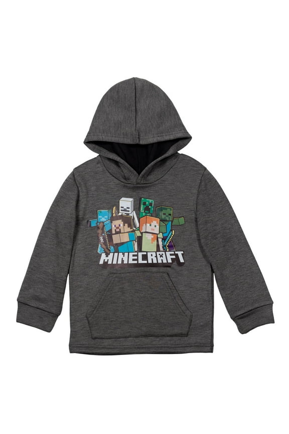 Creeper Zombie Steve Little Boys Fleece Pullover Hoodie Little Kid to Big Kid