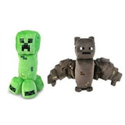 Minecraft Creeper and Bat Plush Set, 8 Inches