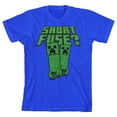 thumbnail image 1 of Minecraft Creepers Short Fuse Boy's Royal Blue T-shirt-Medium, 1 of 2