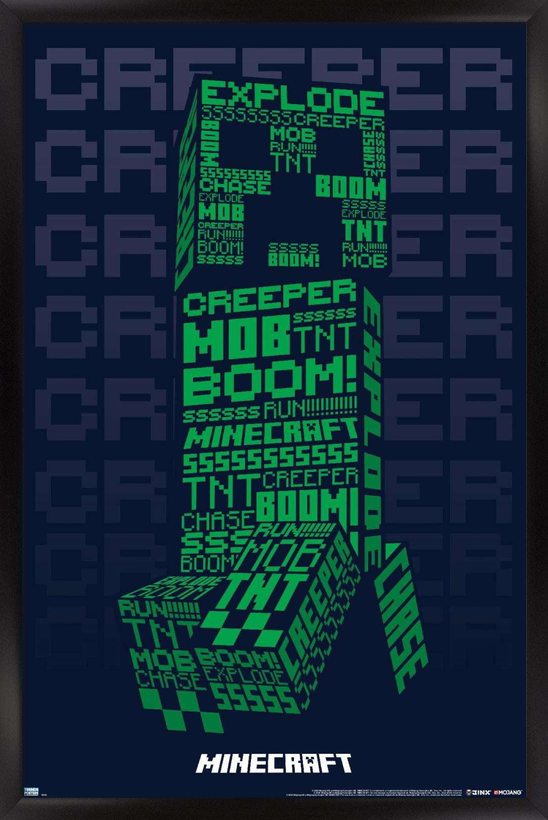 Minecraft Creeperscope Wall Poster, 22.375" x 34", Framed