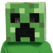 Minecraft Creepr Vacuform Green Polyester Halloween Costume Mask, for Adult