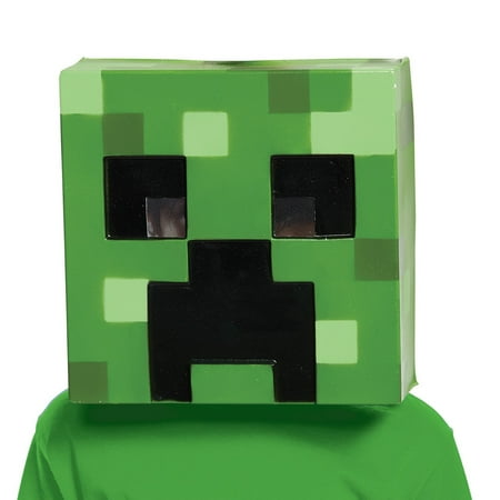 Minecraft Creepr Vacuform Green Polyester Halloween Costume Mask, for Adult
