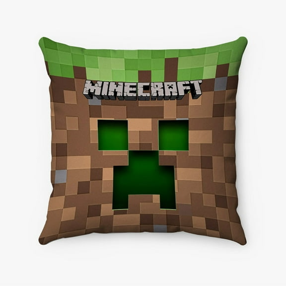 Minecraft Custom Pillow Case Personalized Spun Polyester Square Pillow Cover Decorative Cushion Bed Sofa Throw Pillow Home Decor 20x20 inch