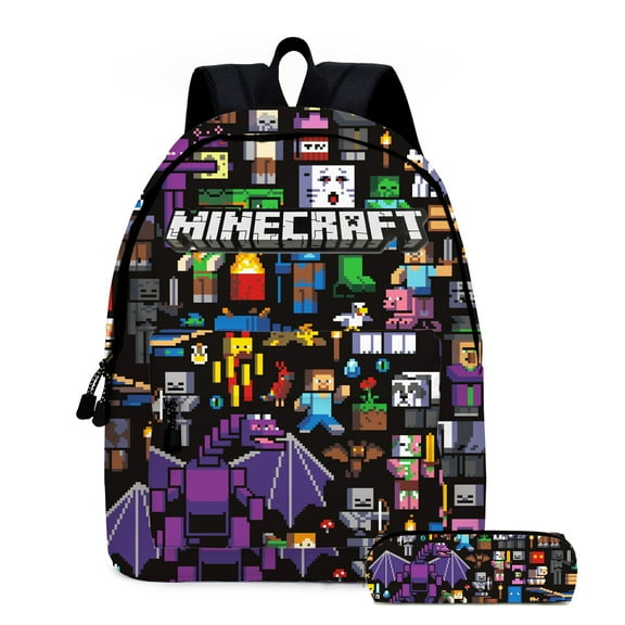 Minecraft Cute 3D Cartoon Theme Waterproof Backpack, Lightweight Travel Backpack