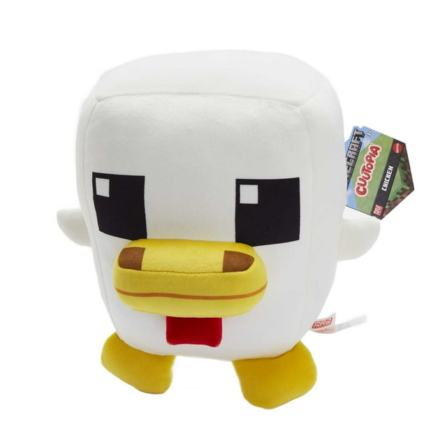 Minecraft Cuutopia 10-in Chicken Plush Character Pillow Doll, Collectible Toy
