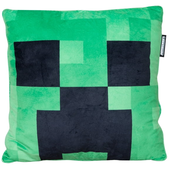 Minecraft: Decorative Cushion - Creeper - Green, 14.96" Throw Pillow, Iconic Game Creeper Face Design, Stylish & Functional, Home-Room Decor, Licensed