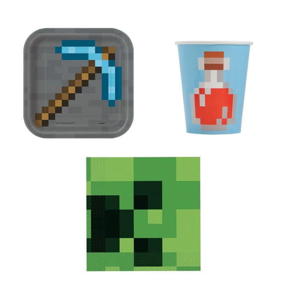 Minecraft Dessert Tableware Kit for 8 Guests