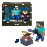 Minecraft Diamond Level Steve Action Figure, 3 Accessories, 5.5-in Collector Scale