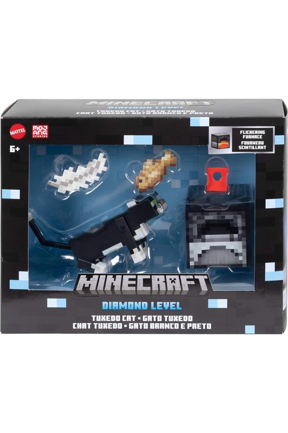Minecraft Diamond Level Action Figure Tuxedo Cat 5.5-inch