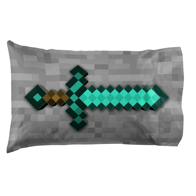 Minecraft Diamond Life Reversible Pillowcase Cover, Single Pack, Gaming