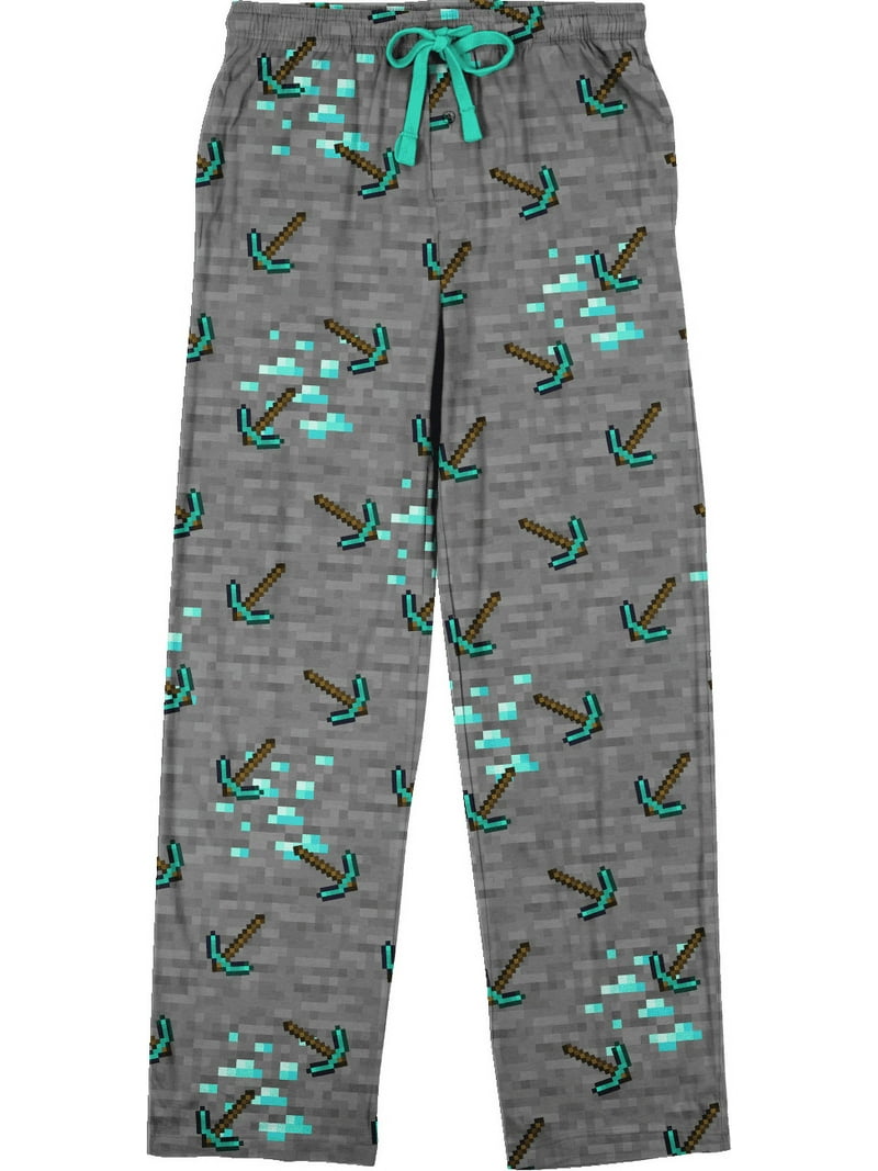 【DEARMINE】Ender Bermuda Pocket Pants Minecraft Diamond Pickaxe Men's Sleep Pants - Walmart.com