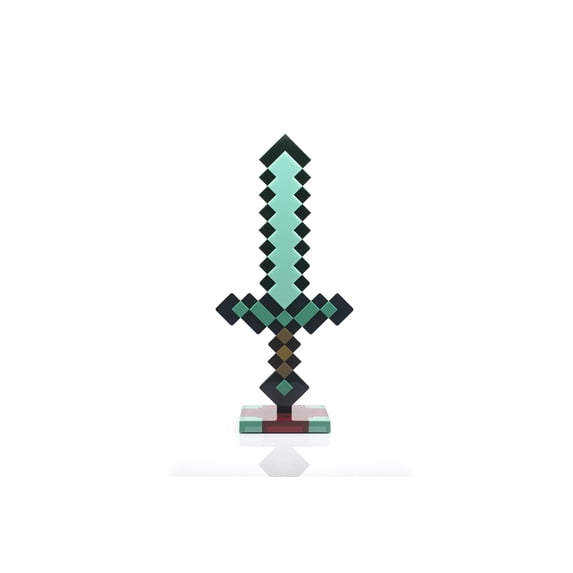 Minecraft Diamond Sword 14 Inch USB Desk LED Bedside Night Light Lamp for Gamers