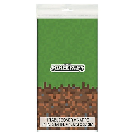 Minecraft Dirt Block Waterproof Party Tablecover - 54" X 84"