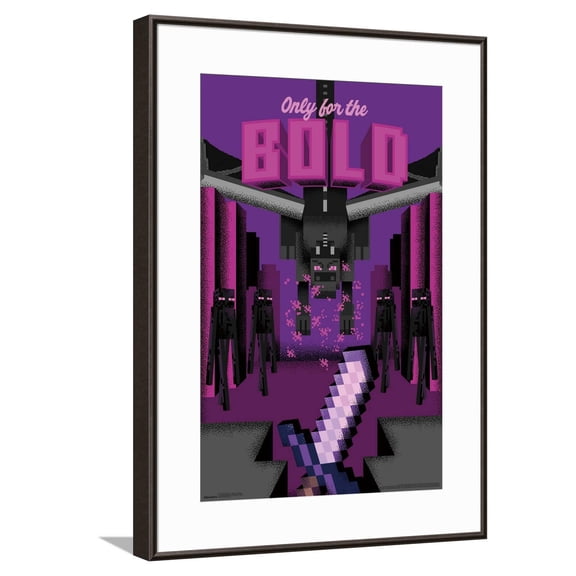 Minecraft: Discover - Only For The Bold Canvas Wall Poster, 14.725" x 22.375"