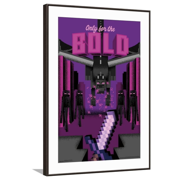 Minecraft: Discover - Only For The Bold Canvas Wall Poster, 22.375" x 34"