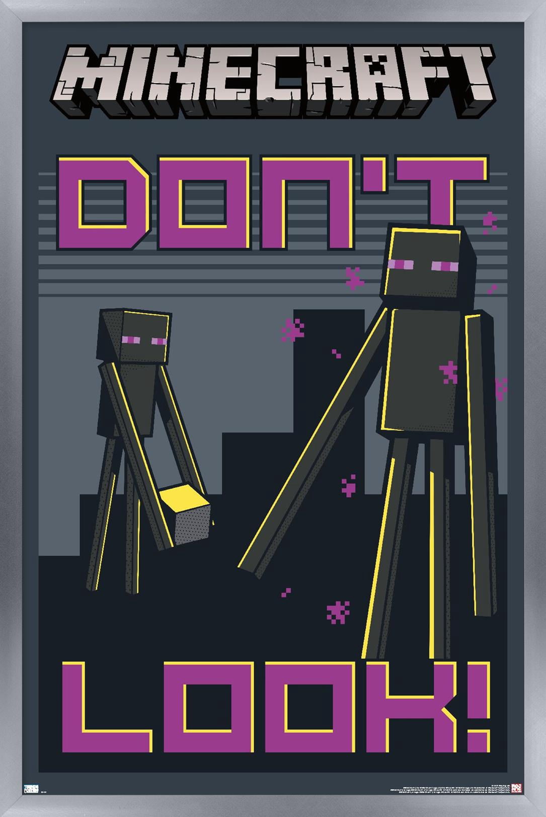 Minecraft - Don't Look Wall Poster, 14.725" x 22.375", Framed