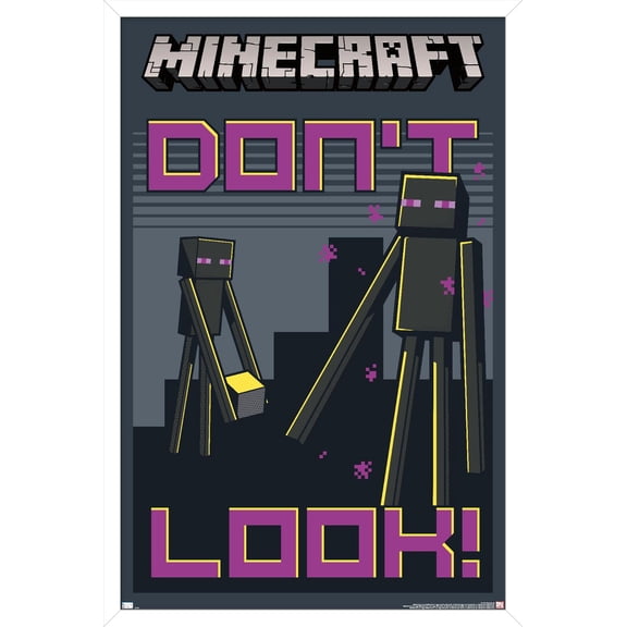 Minecraft - Don't Look Wall Poster, 22.375" x 34", Framed