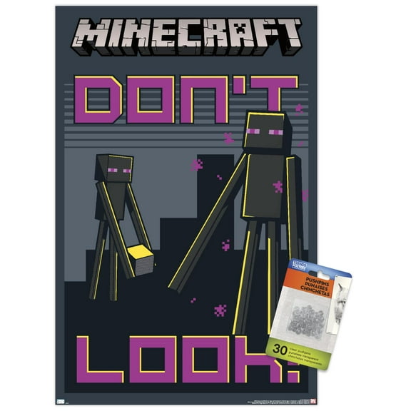Minecraft - Don't Look Wall Poster with Pushpins, 14.725" x 22.375"