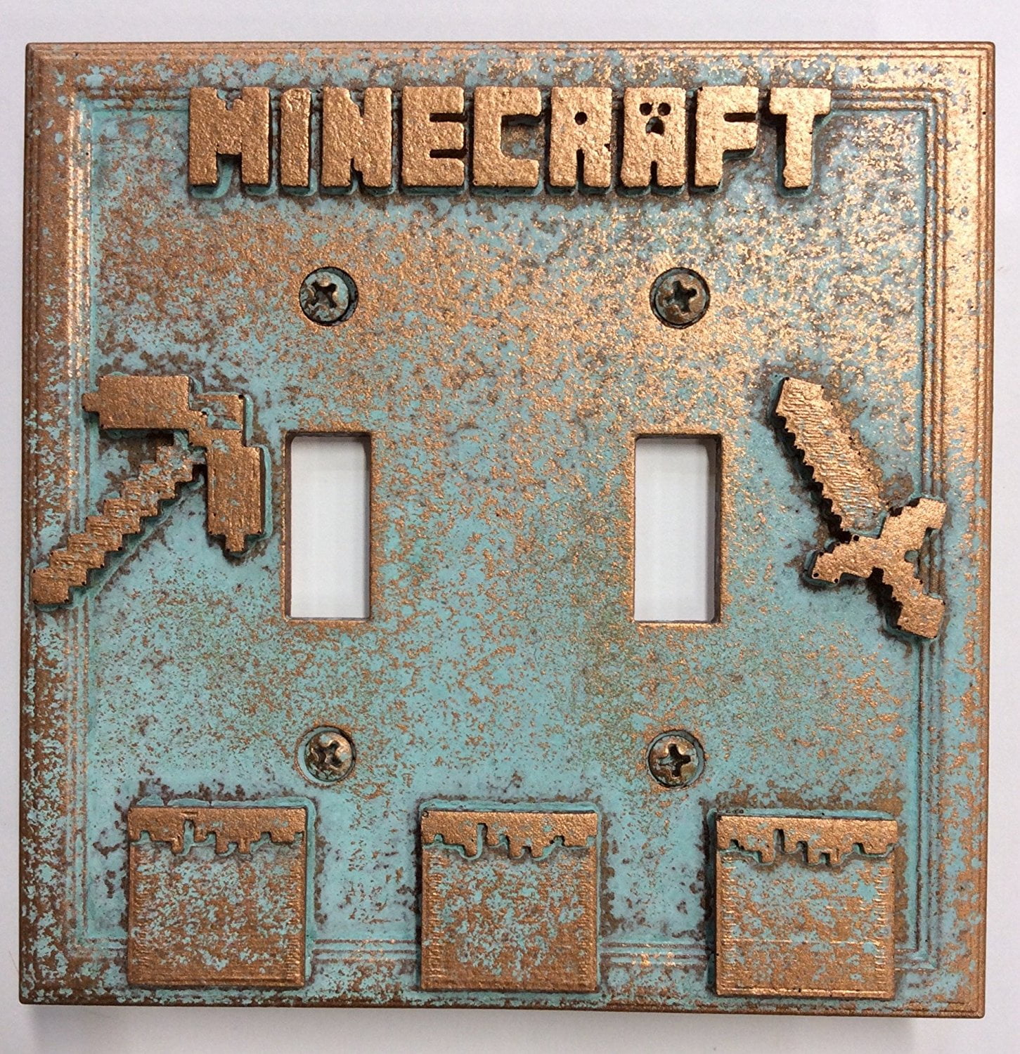 Sci-Collectables Minecraft Double Light Switch Cover, Faux Copper ...