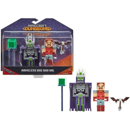 Minecraft Dungeons 3.25-in Battle Figures 2-Pk, Nameless One and Hal