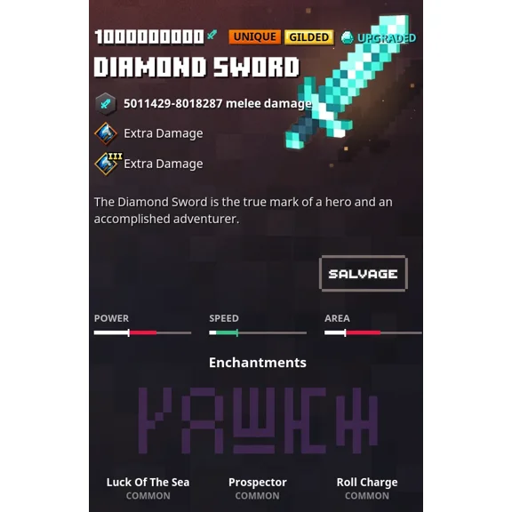 Minecraft Dungeons - Diamond Sword Unique *(Xbox) (Ps5) (Ps4) (Switch) (Pc)*
